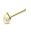 Pear Pearl Silver Straight Nose Stud NSKA-202p 